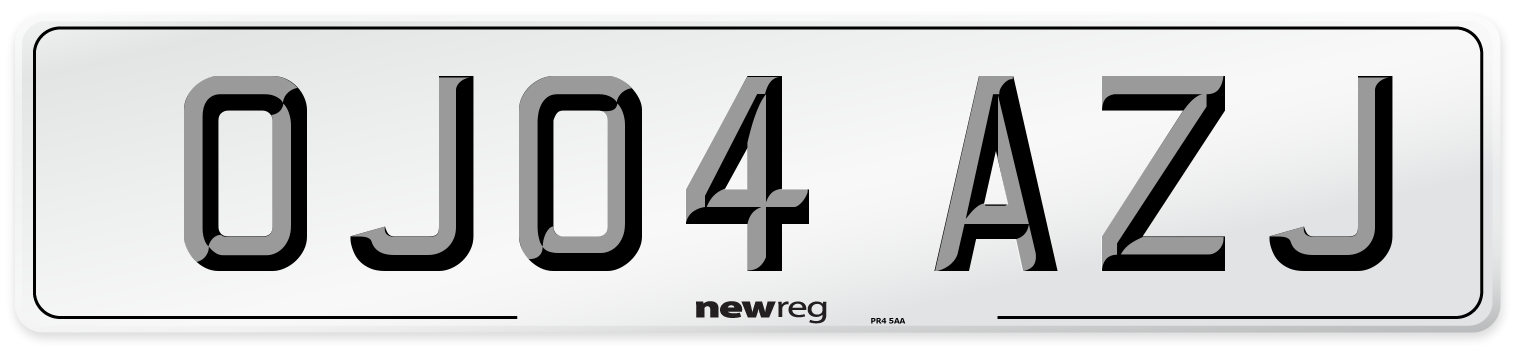 OJ04 AZJ Number Plate from New Reg